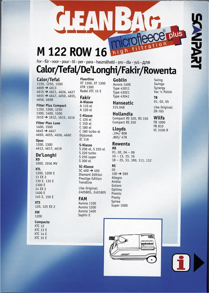 2682209122 Stofzak Rowenta RB01-33 ZR765