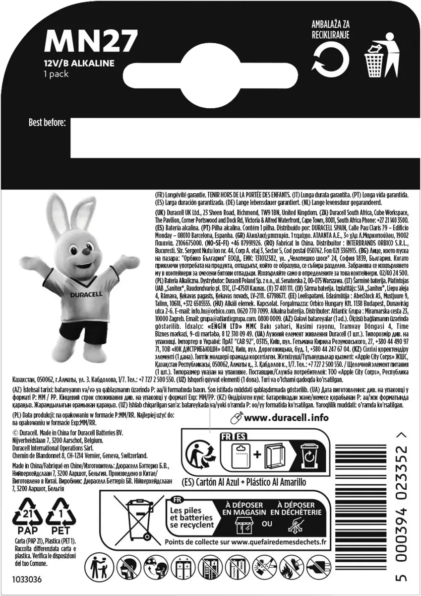 batterij alkaline security MN27