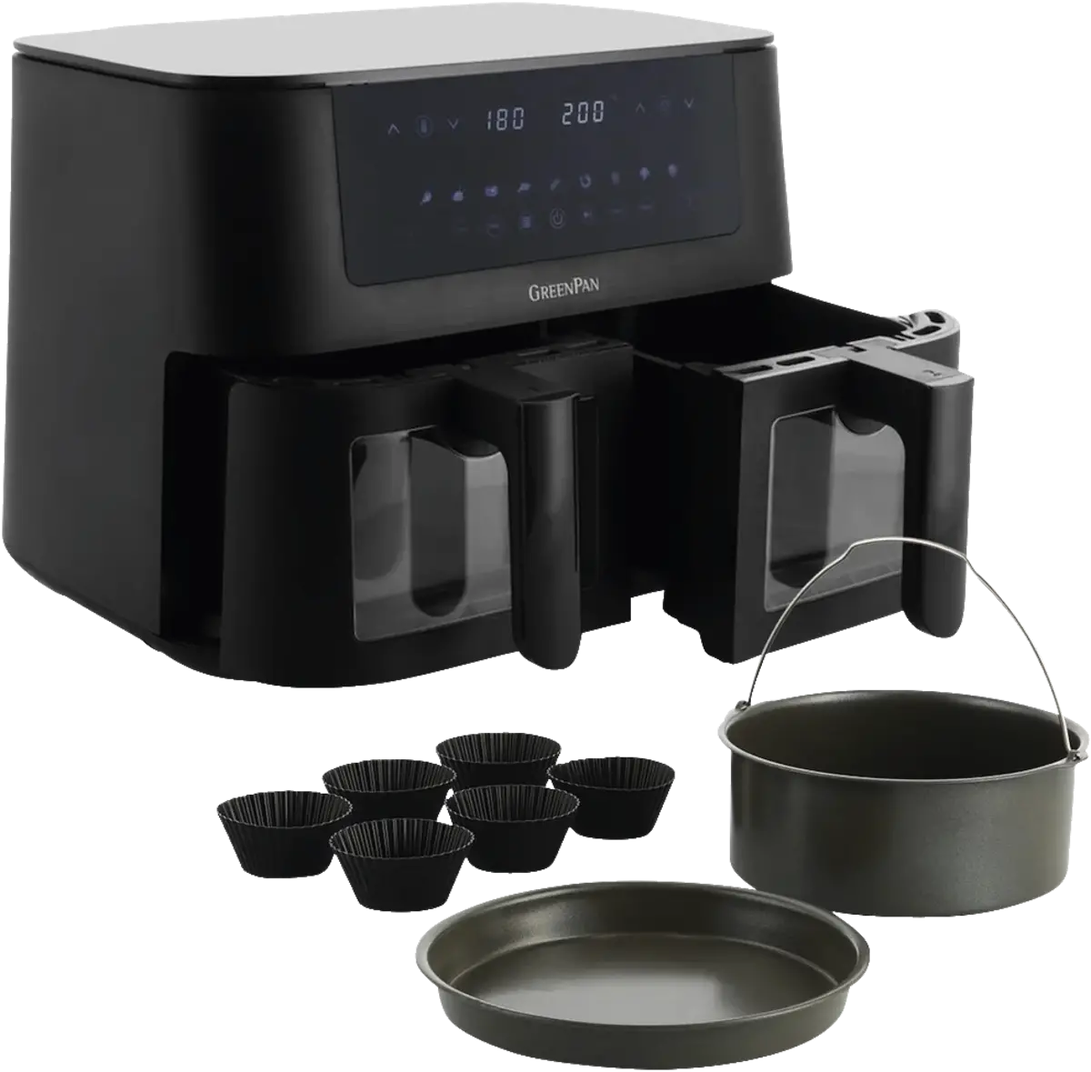 Greenpan Bistro Airfryer 2x4 incl. acc muffin cups