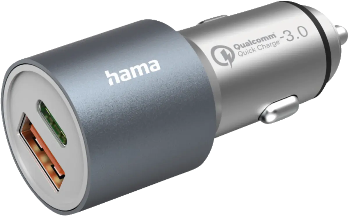 Auto-oplader, USB-C/USB-A, (1x20W PD, 1x18W QC), 38W