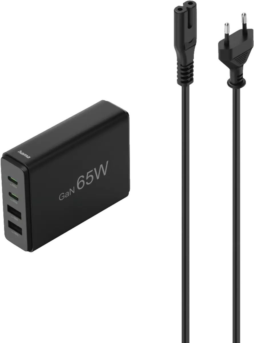 USB-oplaadstation 4 poorten, GaN , snellader