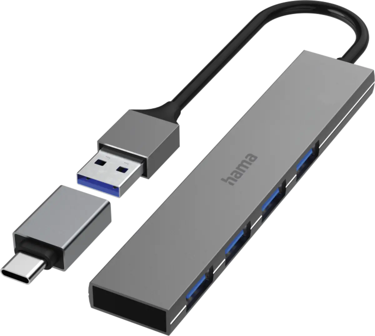 USB-hub, 4-poorts, USB 3.2 Gen1, 5 Gbit/s, USB-C adapter