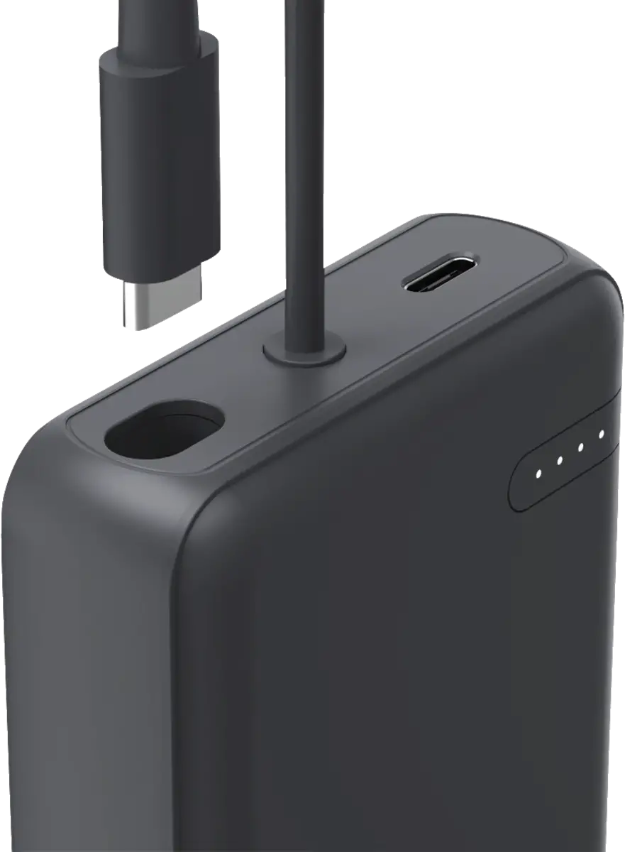 Power Pack Travel met kabel, 10000mAh, 2 uitgangen: 2x USB-C