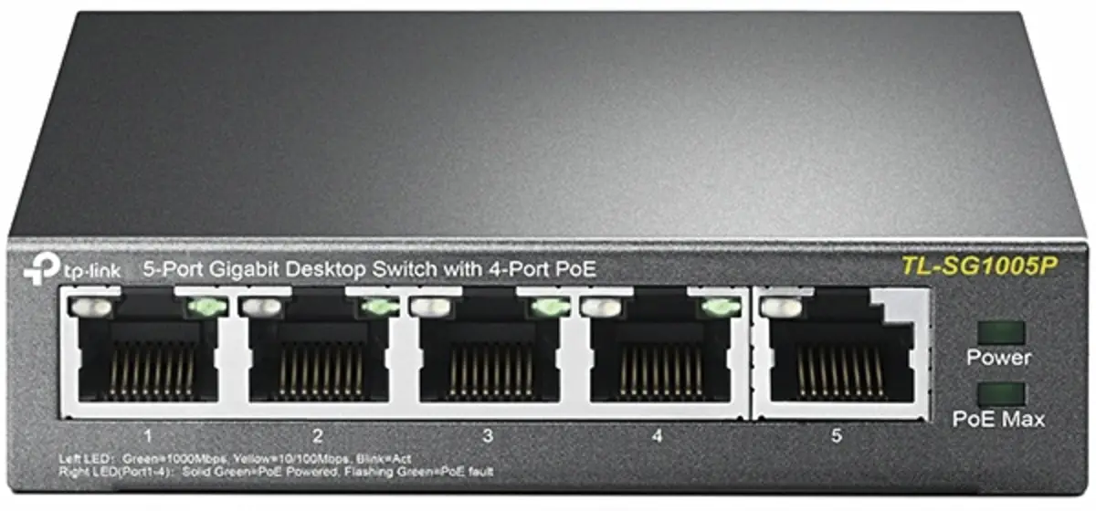 5-Port Desktop-Switch met 4 PoE-Ports
