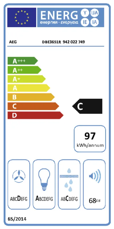 AEG DBE3651R energielabel