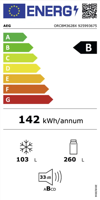 AEG ORC8M362BX energielabel
