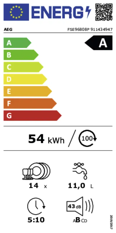 AEG FAVORIT FSE96808P energielabel