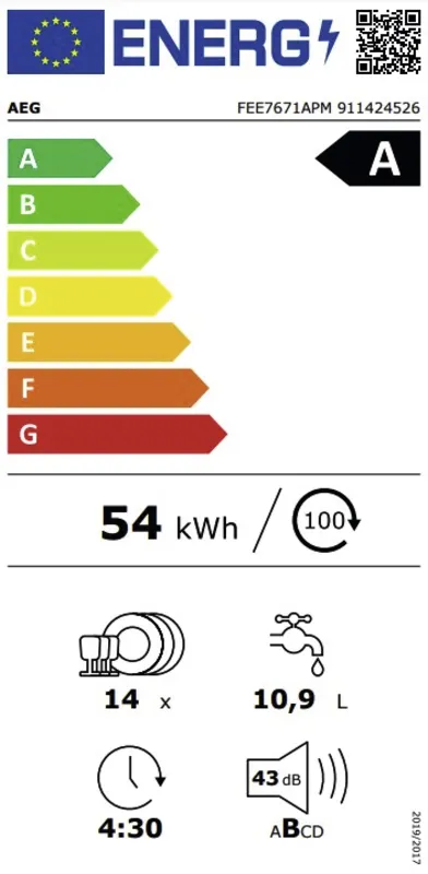 AEG FEE7671APM energielabel