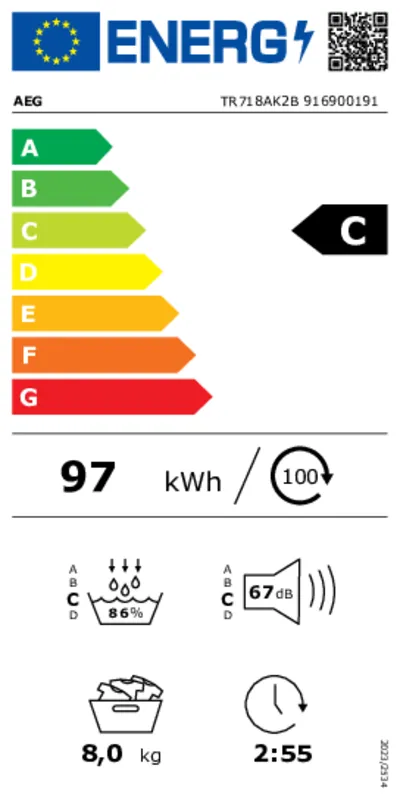 AEG TR718AK2B energielabel