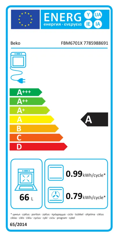 Beko FBM6701X energielabel