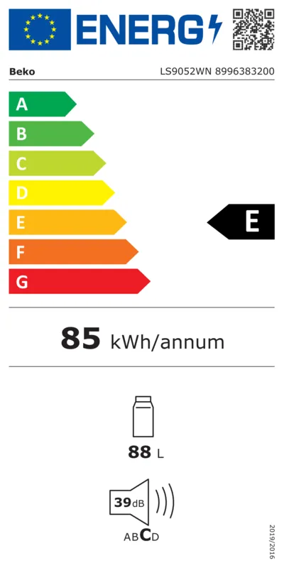 Beko LS9052WN energielabel