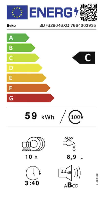 Beko BDFS26046XQ energielabel
