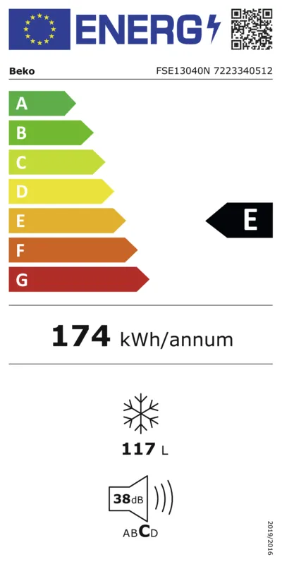 Beko FSE13040N energielabel