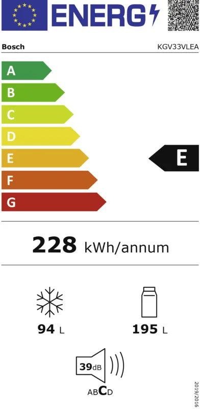 Bosch KGV33VLEA energielabel