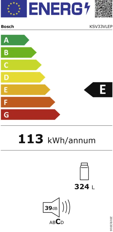 Bosch KSV33VLEP energielabel