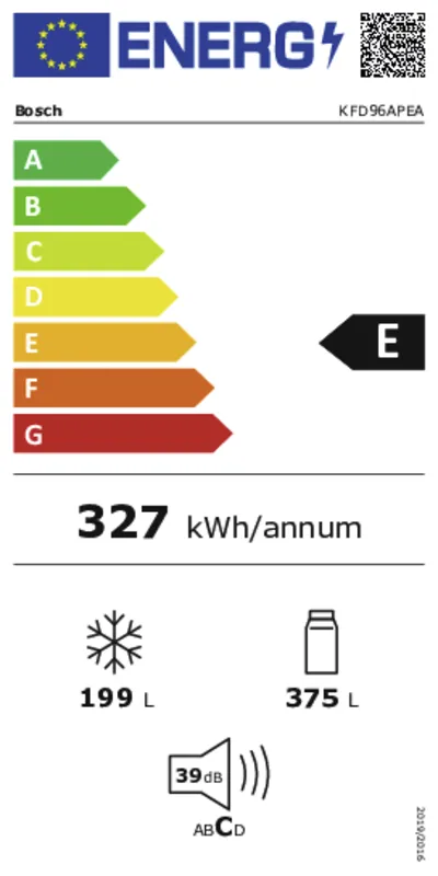 Bosch KFD96APEA energielabel
