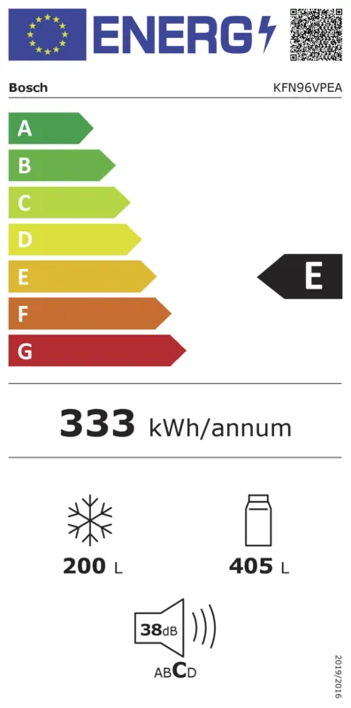 Bosch KFN96VPEA energielabel