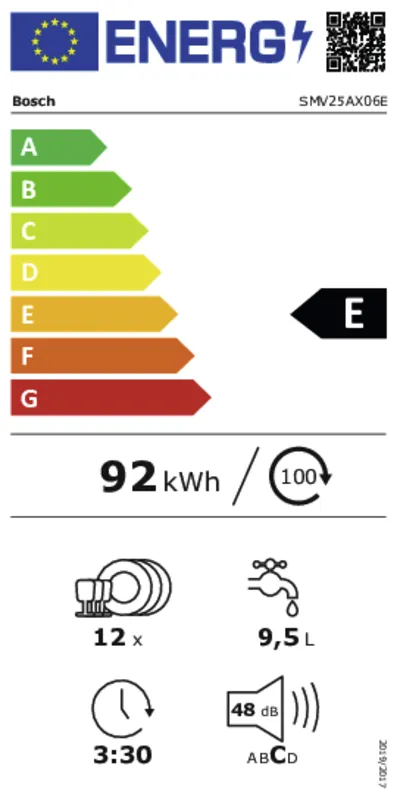 Bosch SMV25AX06E energielabel