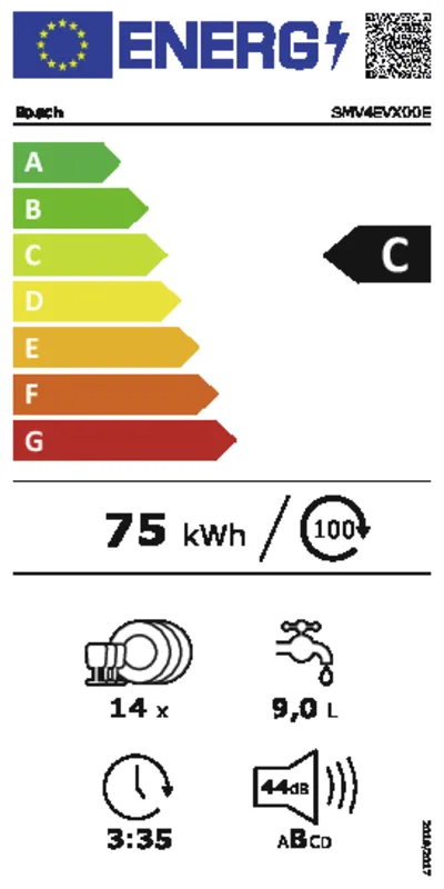 Bosch SMV4EVX00E energielabel