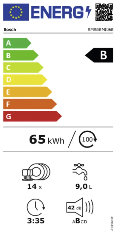 Bosch SMS4EMI06E energielabel