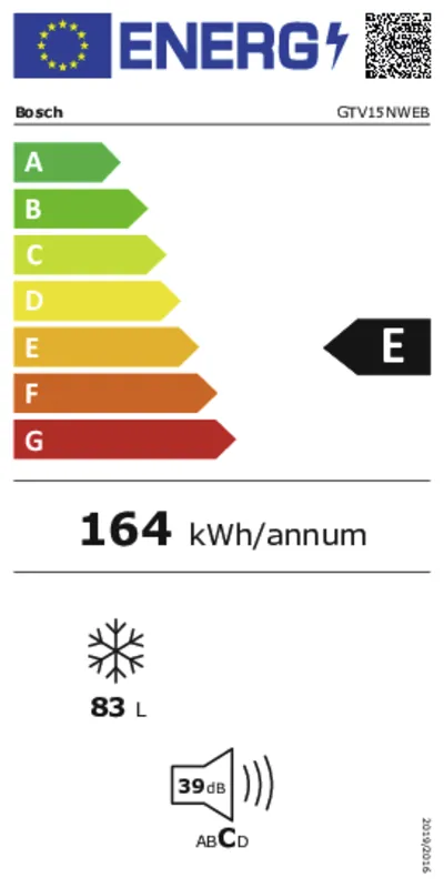 Bosch GTV15NWEB energielabel