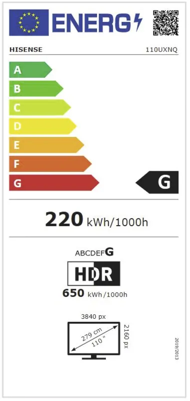 Hisense 110UXNQ energielabel