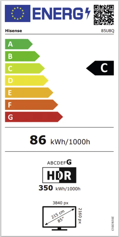 Hisense 85U8Q energielabel