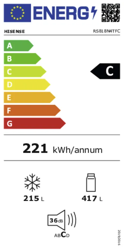 Hisense RS818N4TFC energielabel