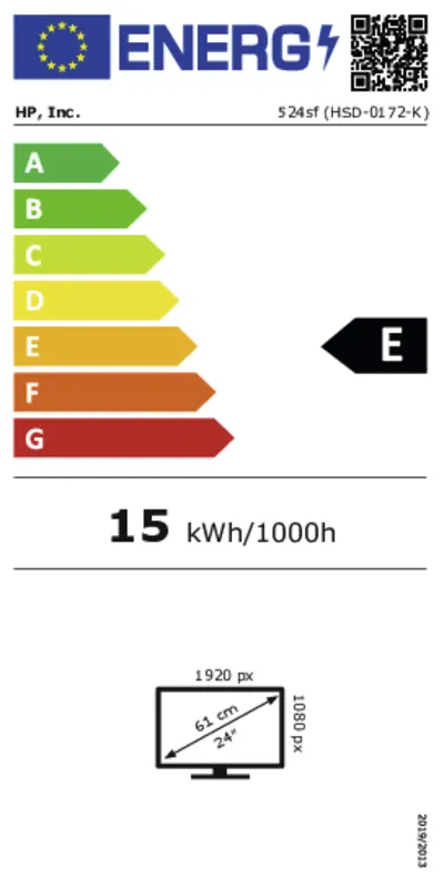 HP Serie 5 23,8 inch energielabel