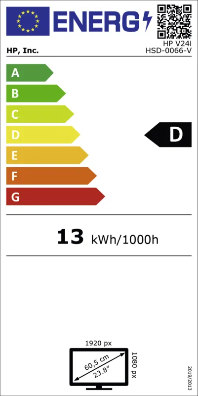 HP V24i G5 energielabel