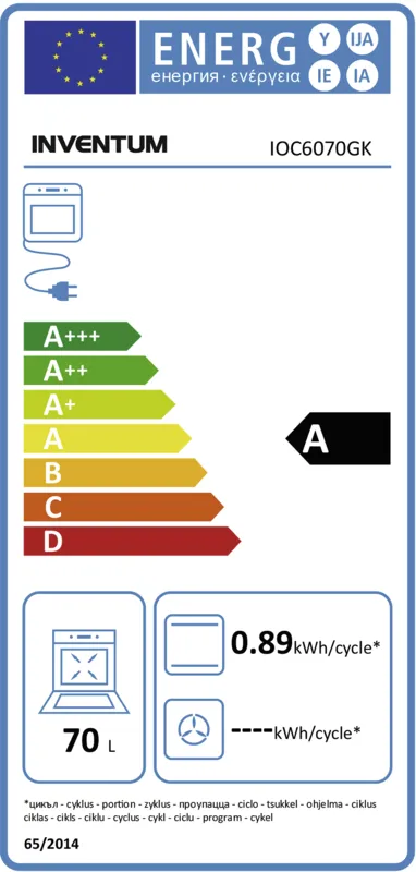 Inventum IOC6070GK energielabel