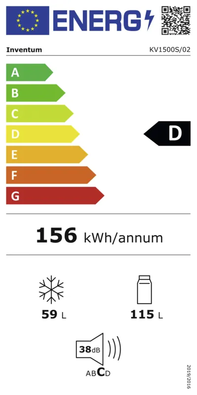 Inventum KV1500S energielabel
