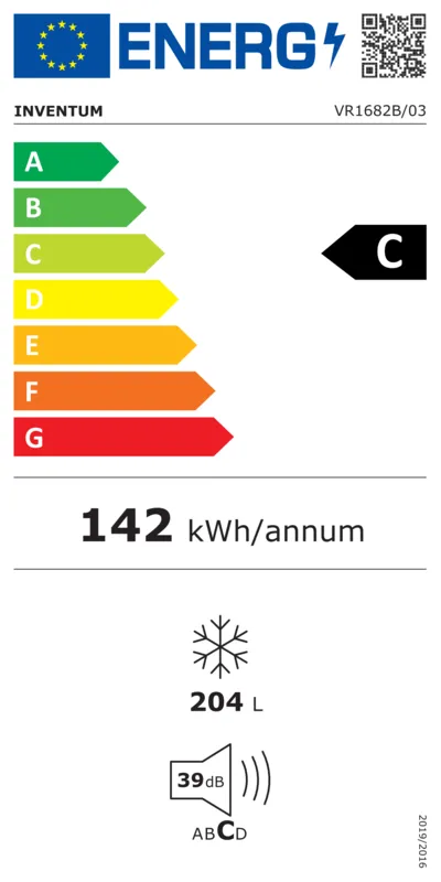 Inventum VR1682B energielabel