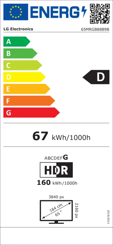 LG 65MRGB88B9B energielabel