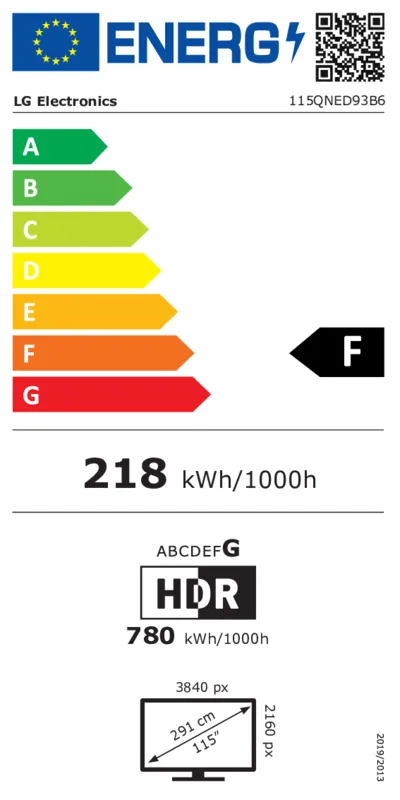 LG 115QNED93B6 energielabel