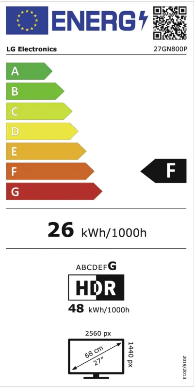 LG 27GN800P-B.BEU energielabel