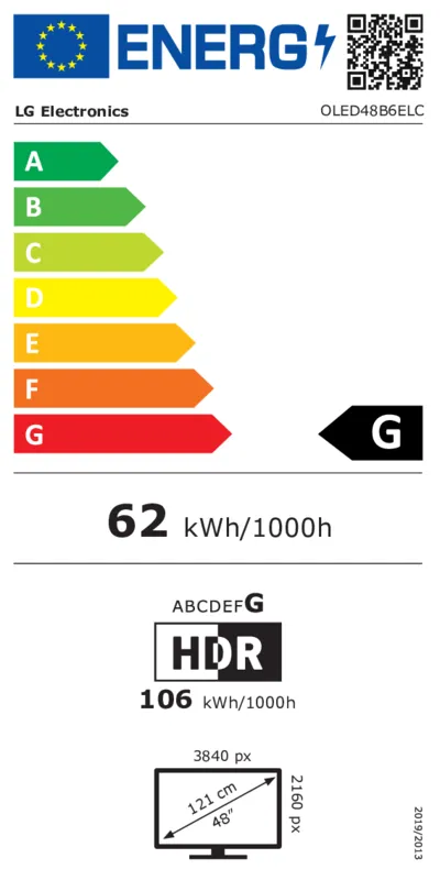 LG OLED48B6ELC energielabel