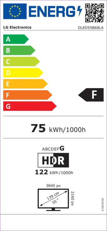 LG OLED55B6ELC energielabel