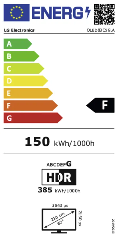 LG OLED83C56LA.AEU energielabel