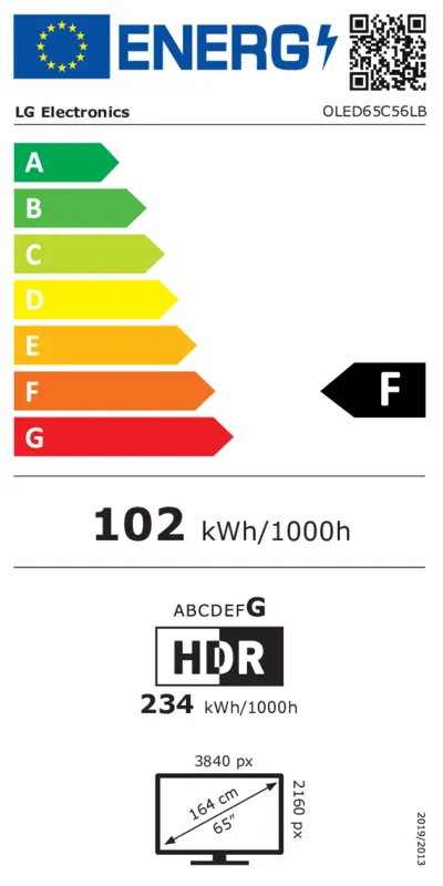 LG OLED65C56LB.AEU energielabel