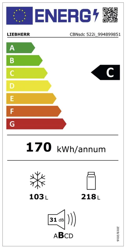 Liebherr CBNsdc 522i-22 energielabel