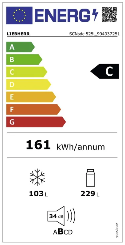 Liebherr SCNsdc 525i-22 energielabel