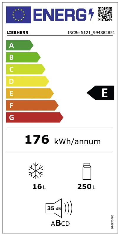 Liebherr IRCBe 5121-22 energielabel