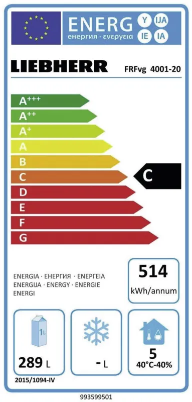 Liebherr FRFvg 4001-20 energielabel