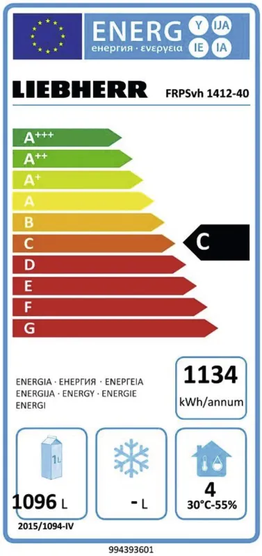 Liebherr FRPSvh 1412-40 energielabel