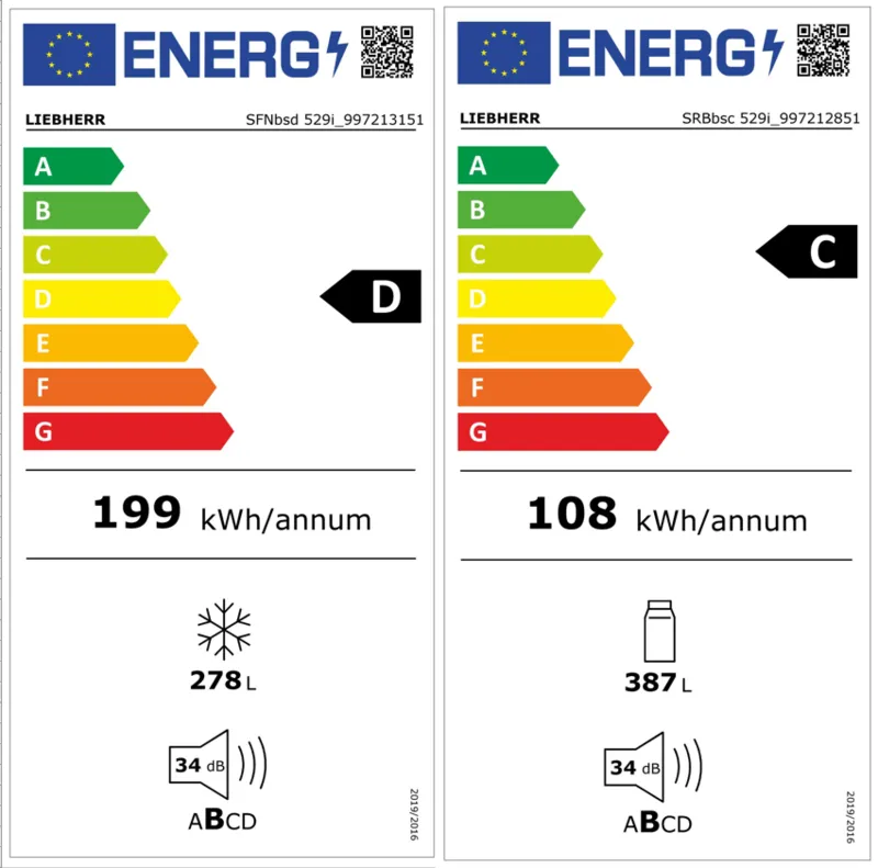 Liebherr XRFbs 5295-23 (SFNbsd 529i-23+SRBbsc 529i-23) energielabel