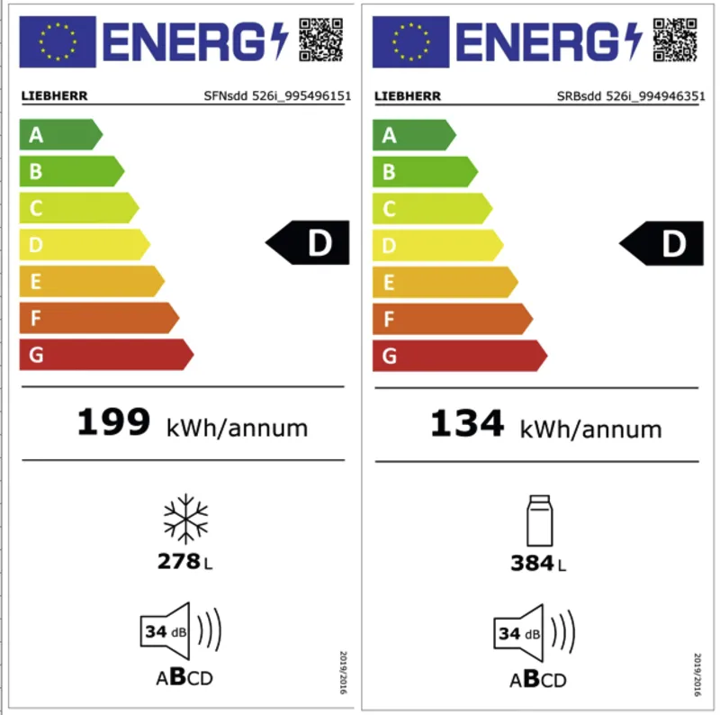Liebherr XRFsd 5265-22 (SFNsdd 526i-22+SRBsdd 526i-22) energielabel