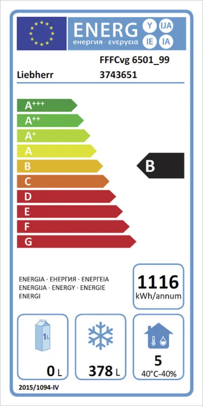 Liebherr FFFCvg 6501-40 energielabel