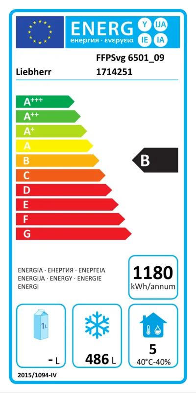 Liebherr FFPSvg 6501/924 energielabel