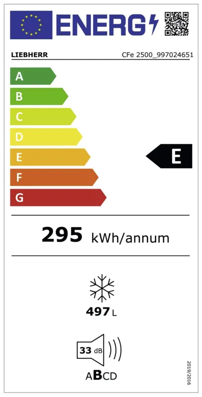 Liebherr CFe 2500-26 energielabel